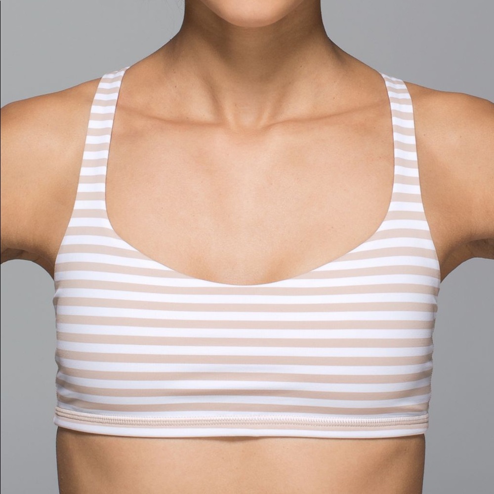 Lululemon free to be bra nude/white stripe